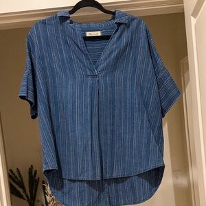 Madewell Indigo Pinstripe Blouse